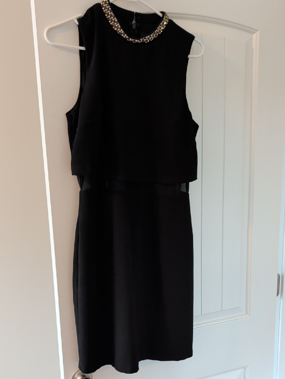 ASOS Tall Size 10 Black Beaded Neckline Sleeveless Dress - NWT
